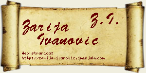 Zarija Ivanović vizit kartica